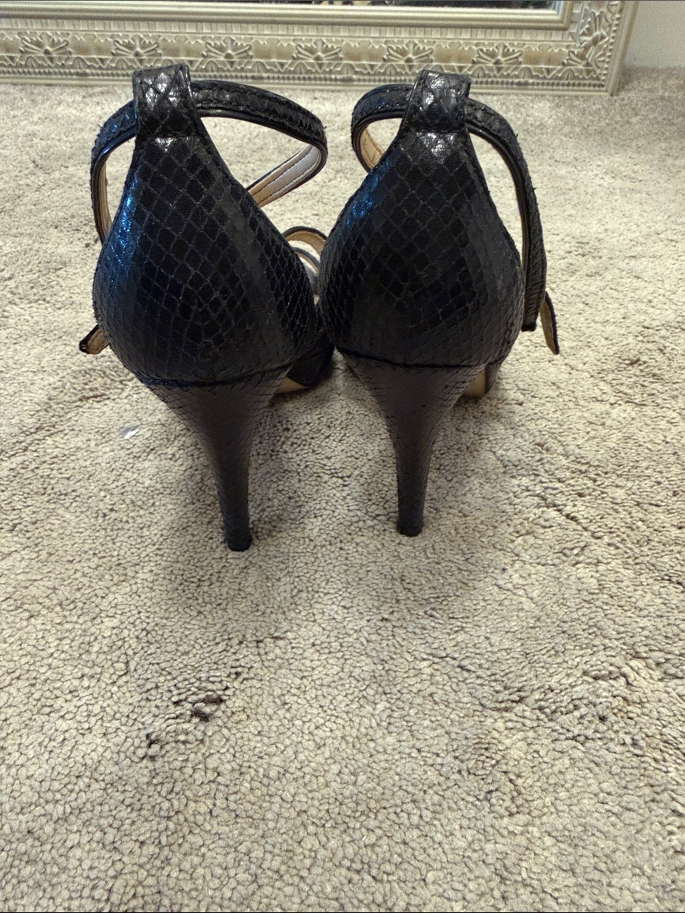 Marc Fisher Black Women's Strappy High Heel Sandals - Picture 6 of 7